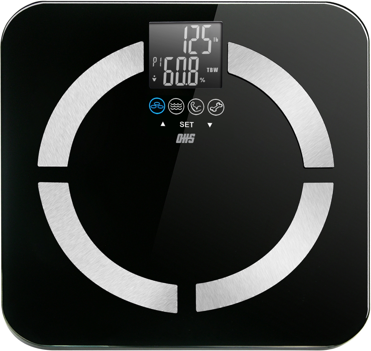 Optima Home Scales  Contour Bathroom Body Weight Scale, Black