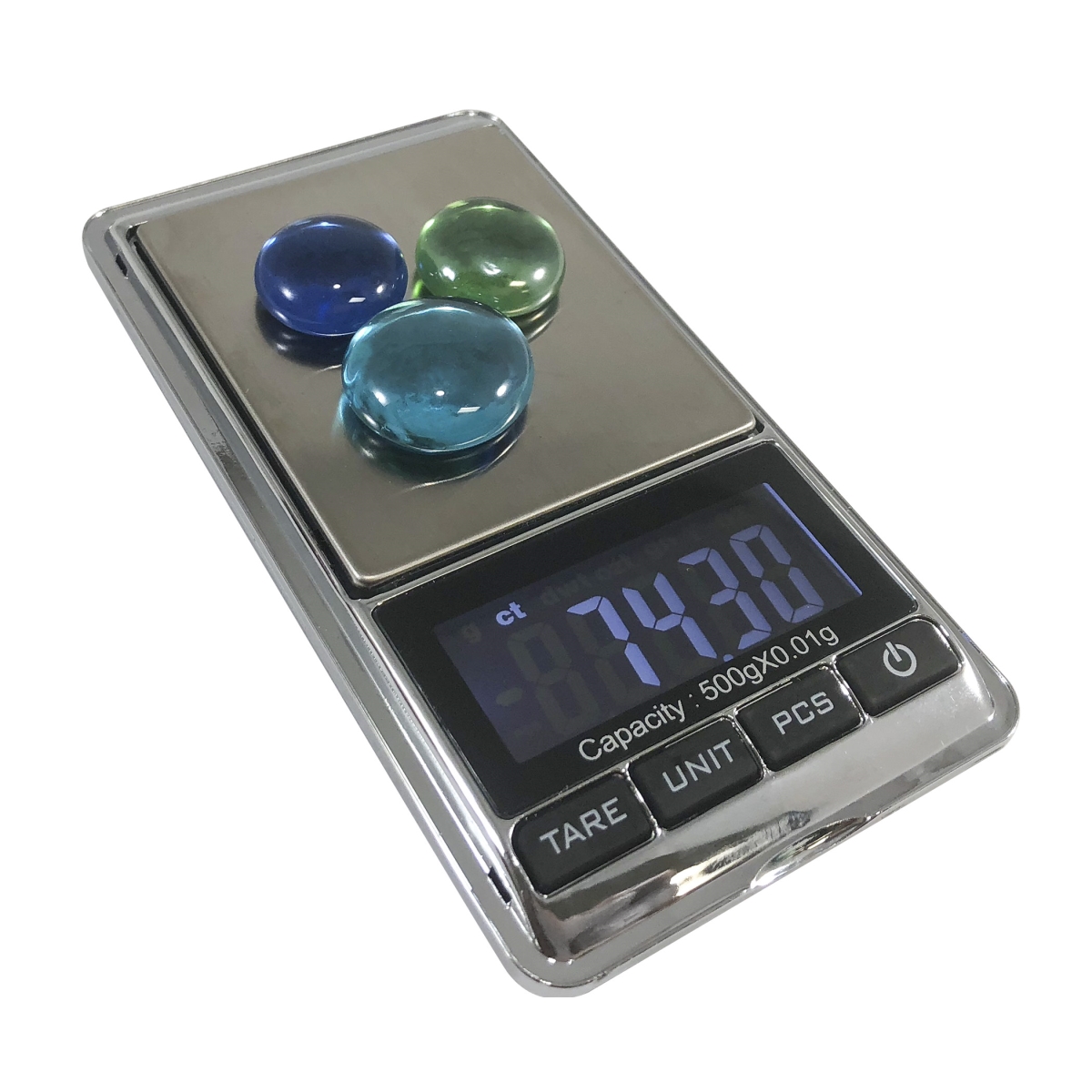 Picture of Optima Home Scales ST-202 Sterling Pocket Scale with Lid Weighing Tray, Silver - 200 x 0.01 g
