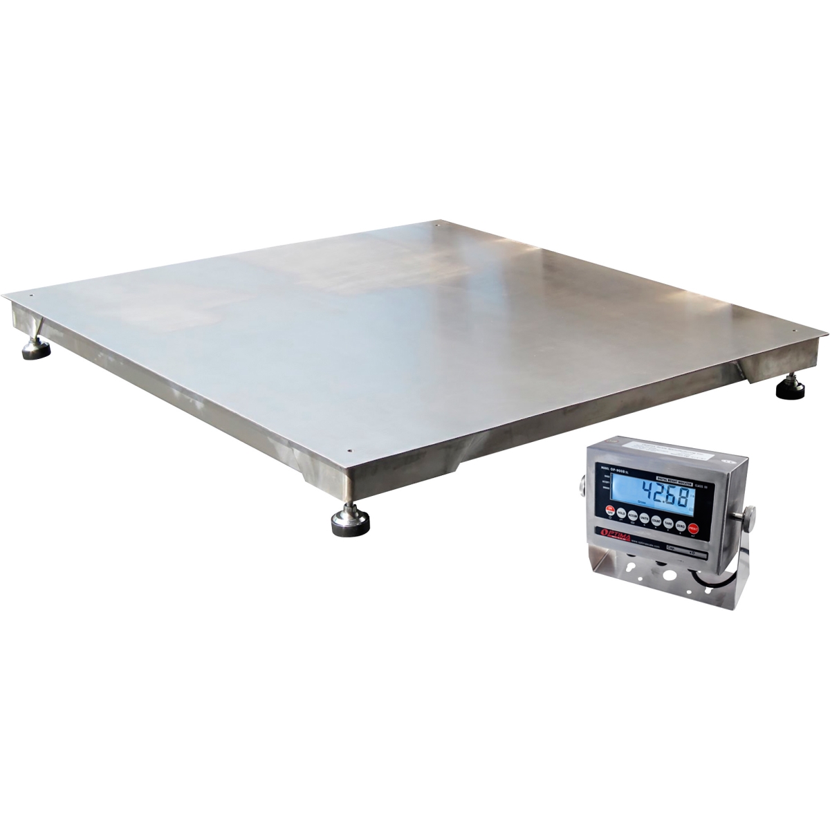 Picture of Optima Scale OP-916SSDP-5x5-10K 10000 lbs Floor Scale with Diamond-Plate Anti-Skid Tread Top