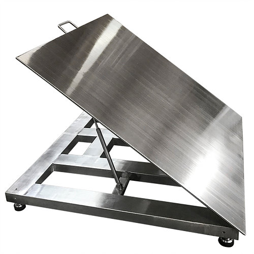 Picture of Optima Scale OP-916SSLT-5x5-10K 10000 lbs Lift Up Washdown Floor Scale - 4.2 in. x 5 x 5 ft.