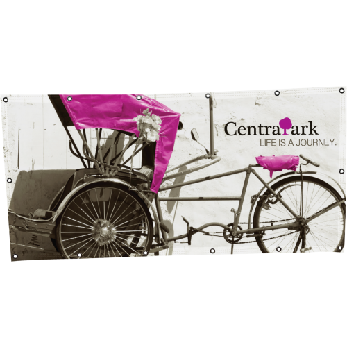 8 x 3 ft. Display Poly Single Sided Hanging Banner 3 in. Pole Pocket Top & Bottom