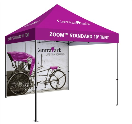 Zoom Economy & Standard 10 Popup Tent Full Wall - Printed Graphic