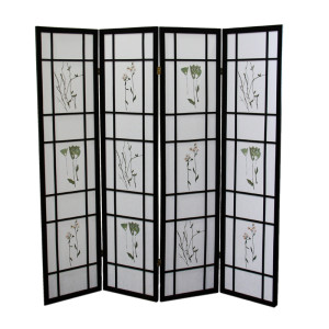 Picture of Ore Furniture R5441-4 4 Panel Shoji Screen - Black
