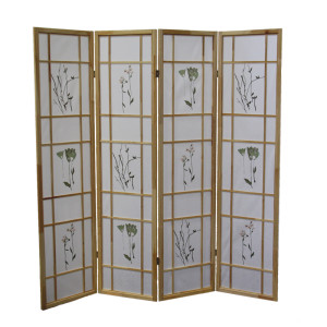 4 Panel Room Divider in Natural