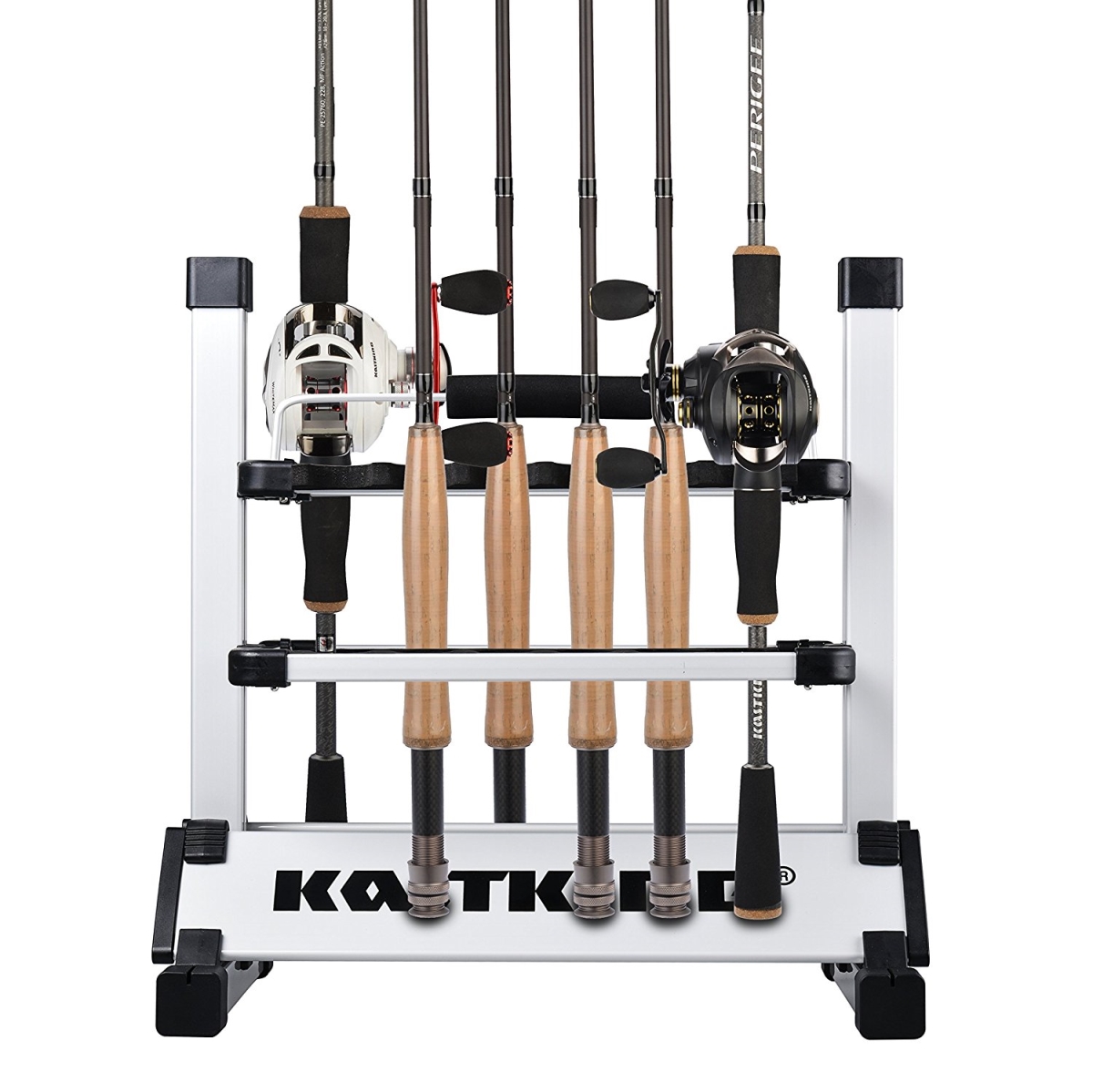 Rod Rack & Distressed Square Spinning Rod Rack