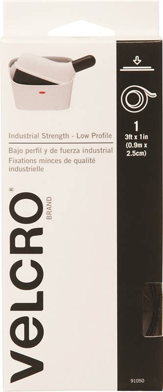 cloth hook and eye USA 1468438 High Performance Hook & Loop Tape, 1 x 3 ft L, Black