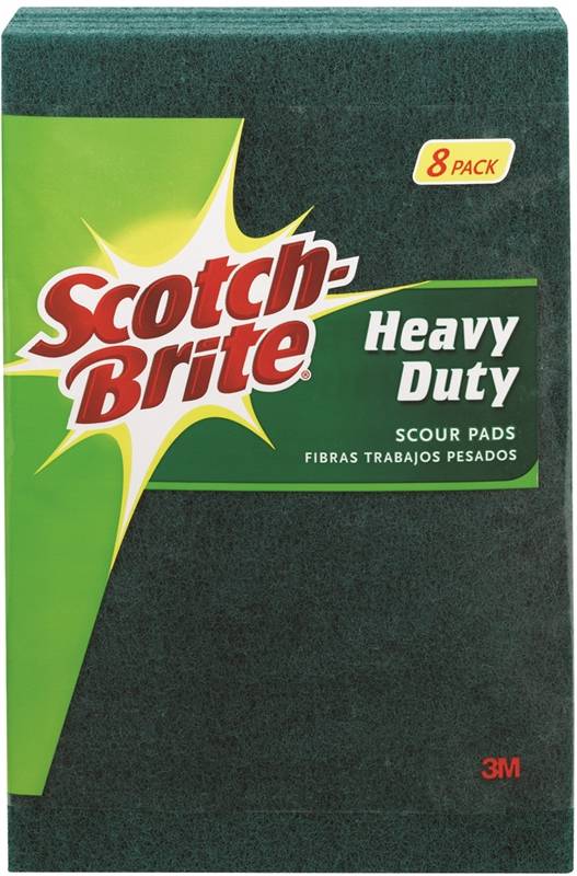 Picture of 3M 1076918 Heavy Duty Rectangle Scouring Pad&#44; 6 x 3.85 in. - Synthetic Fiber&#44; Green