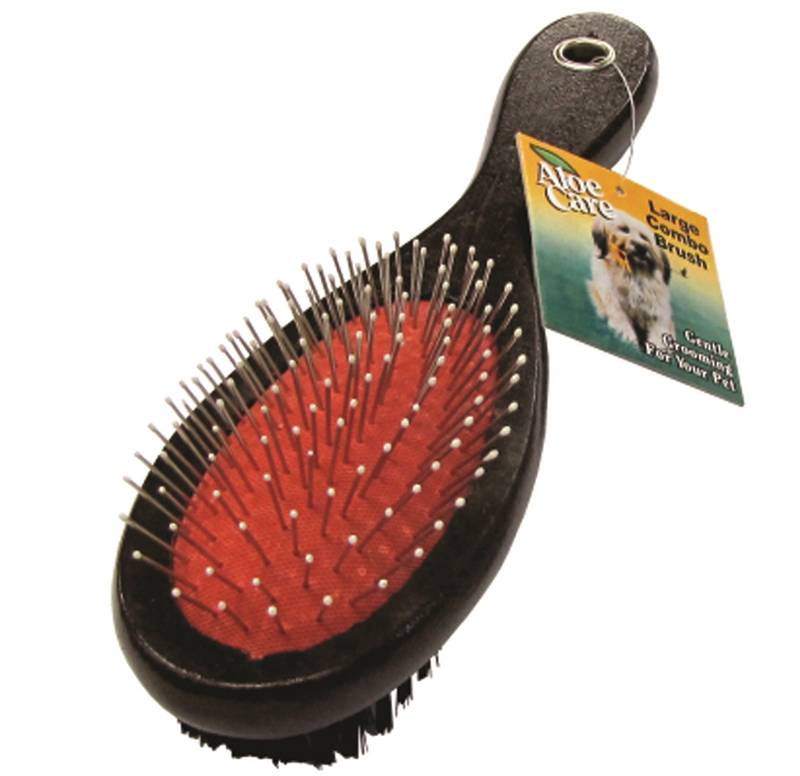 Picture of Boss Pet Products 1867456 2-in-1 Pin & Bristle Brush Combo&#44; Large - Varnished Wood Handle