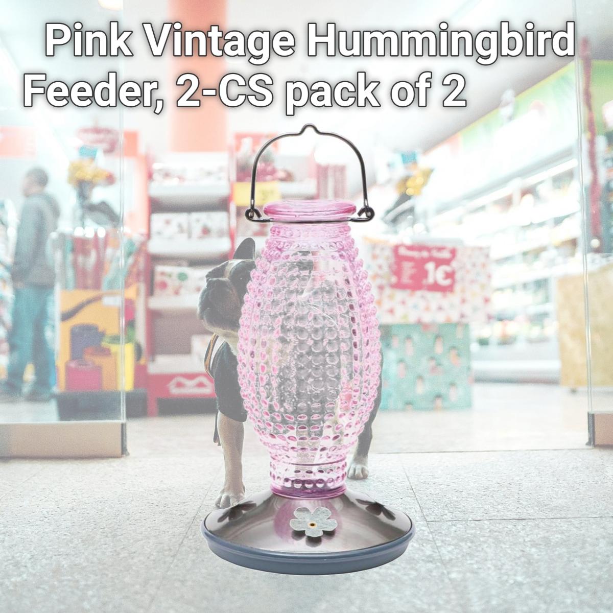 Picture of Woodstream 2277796 Pink Vintage Hummingbird Feeder, 2-CS pack of 2