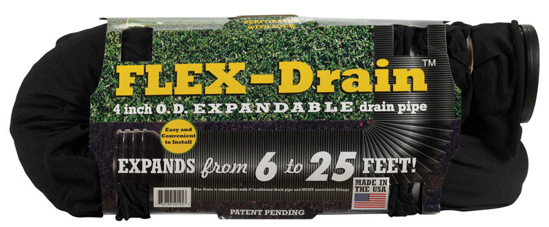 4 in. D X 25 ft. L Polypropylene Drain Pipe with Sock