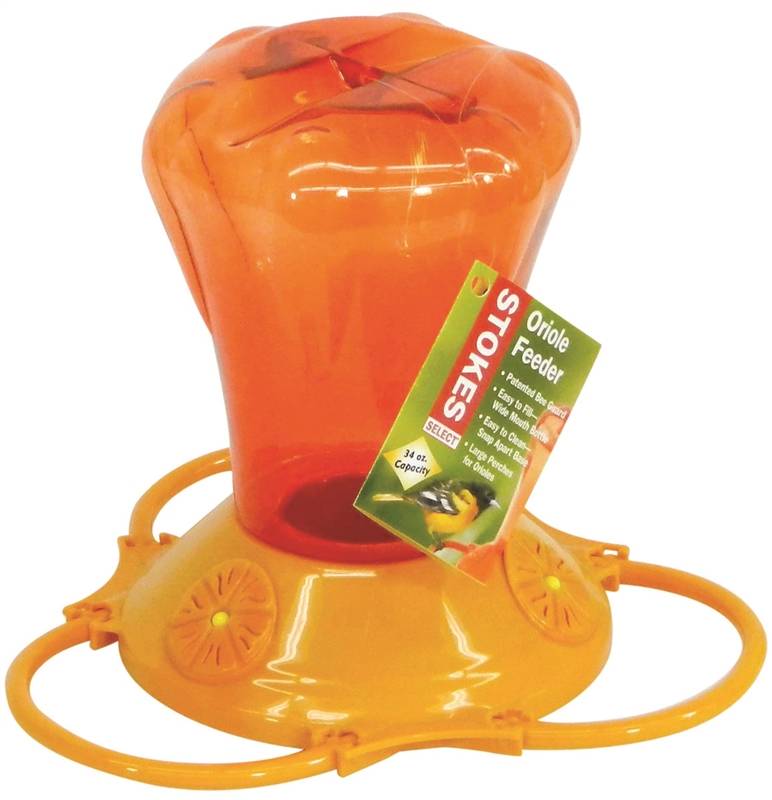 Picture of Hiatt Manufacturing 3027075 Oriole Bird Feeder with Bee Guard, 34 oz, 8.1 x 7.5 x 8.8 in., Plastic