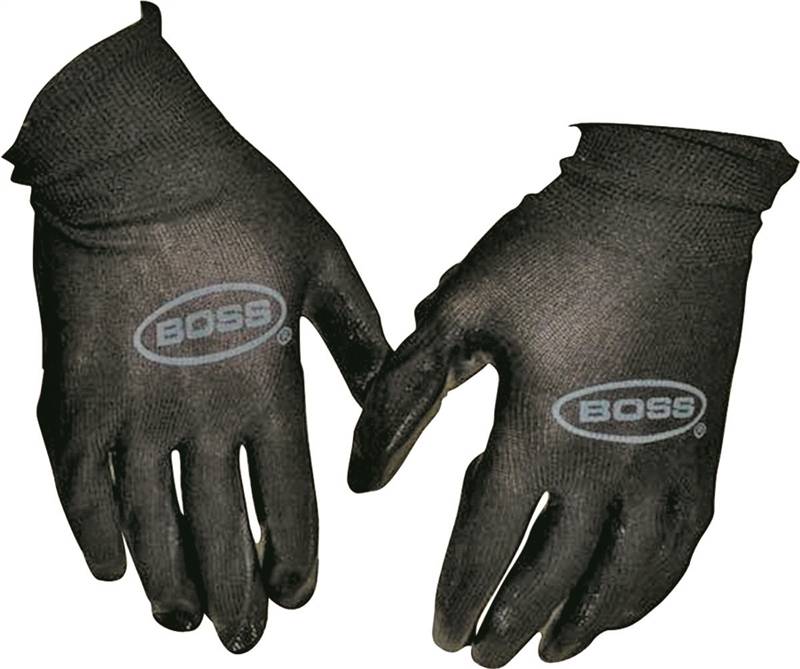 Boss Manufacturing 3980141 Nylon Shell Mens Unlined Lining Protective Gloves - Black - Large