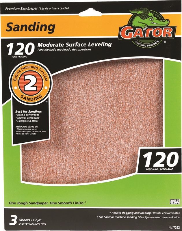 4195889 Premium Step-2 Sanding Sheet, 11 x 9 in., 120 Grit -  ALI
