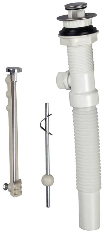 Flexible Universal Pop-Up Drain Assembly with Lift Rod & Plunger - Chrome - 2 in.