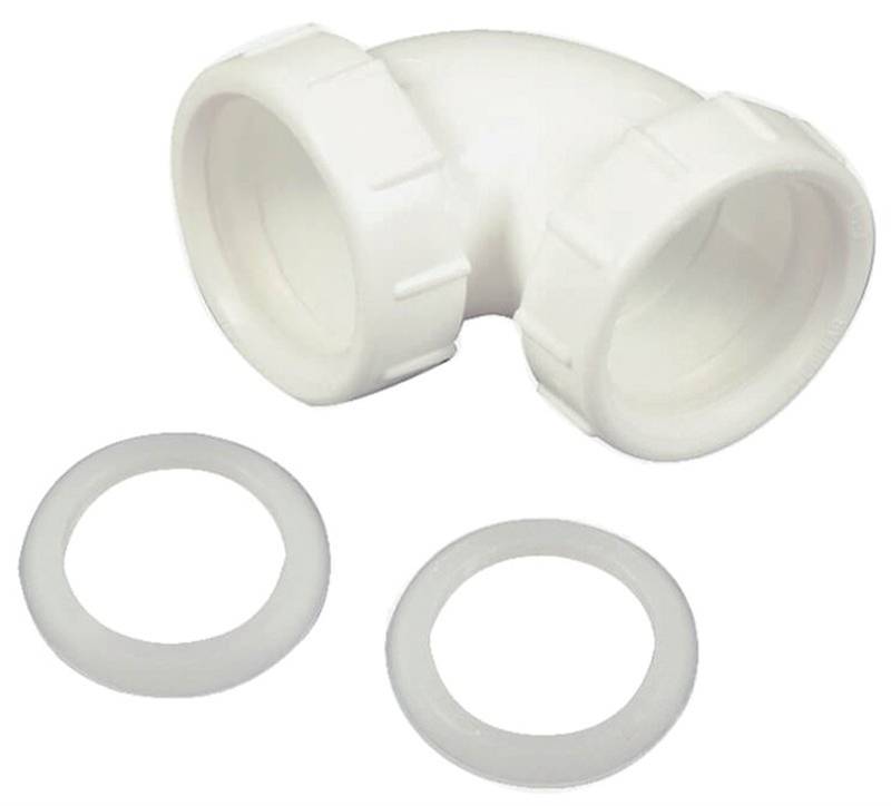 Slip Joint Elbow Tube, 1.5 in., 90 deg, Plastic for Use with Kitchen & Bathroom Sinks