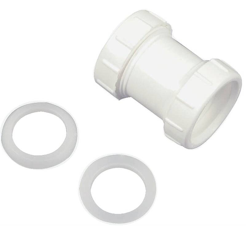 Slip Joint Coupling, 1.5 in., Plastic for Use with Slip Joint Tubes
