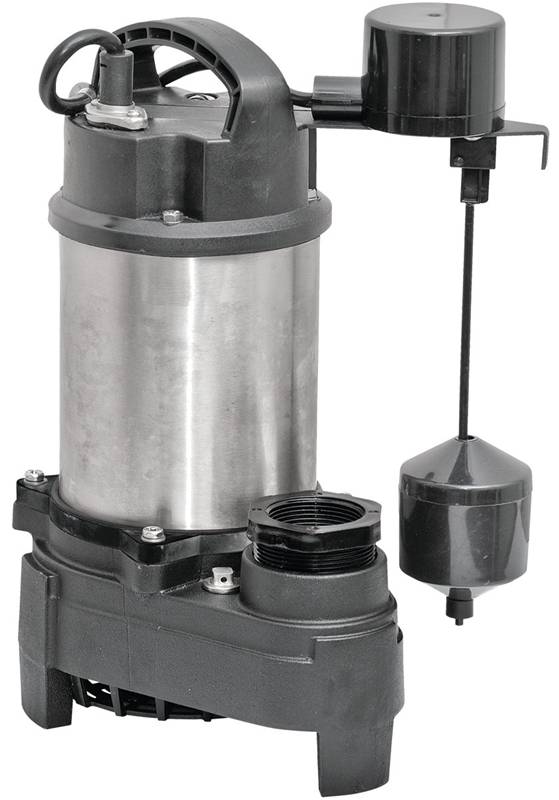 Superior Pump 1/2 HP Stainless Steel and Cast Iron Sump Pump with Vertical Switch - 92571