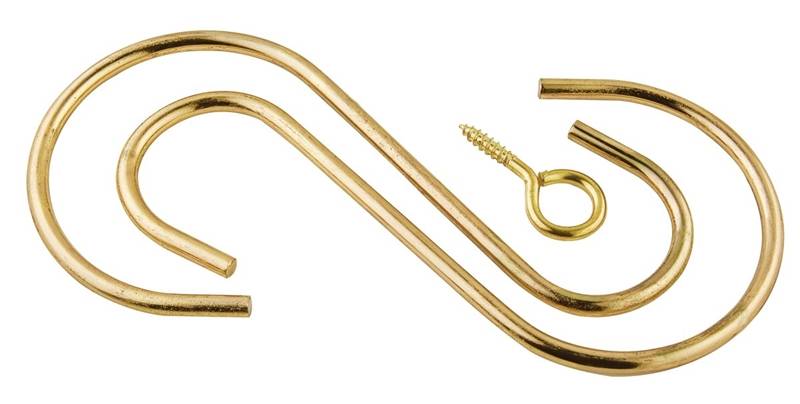 6 in. Extension Hook Kit Plant Hardware Accessories N275-172, Brass