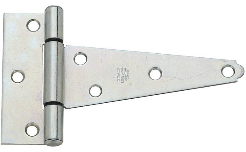 8 in. Plated Extra Heavy T Hinge, Zinc