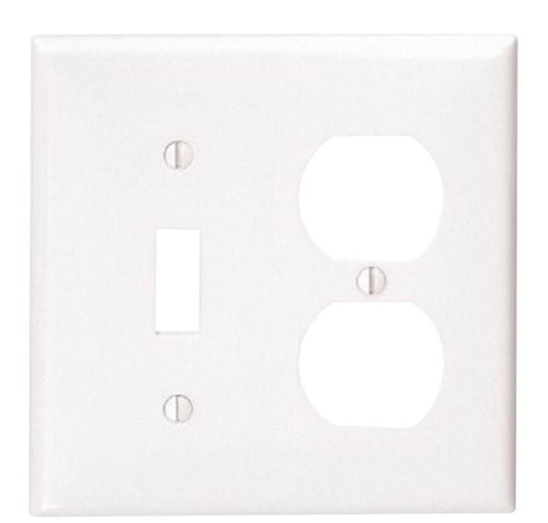 2-Gang 1 Toggle 1-Duplex Device Combination Wall Plate, White