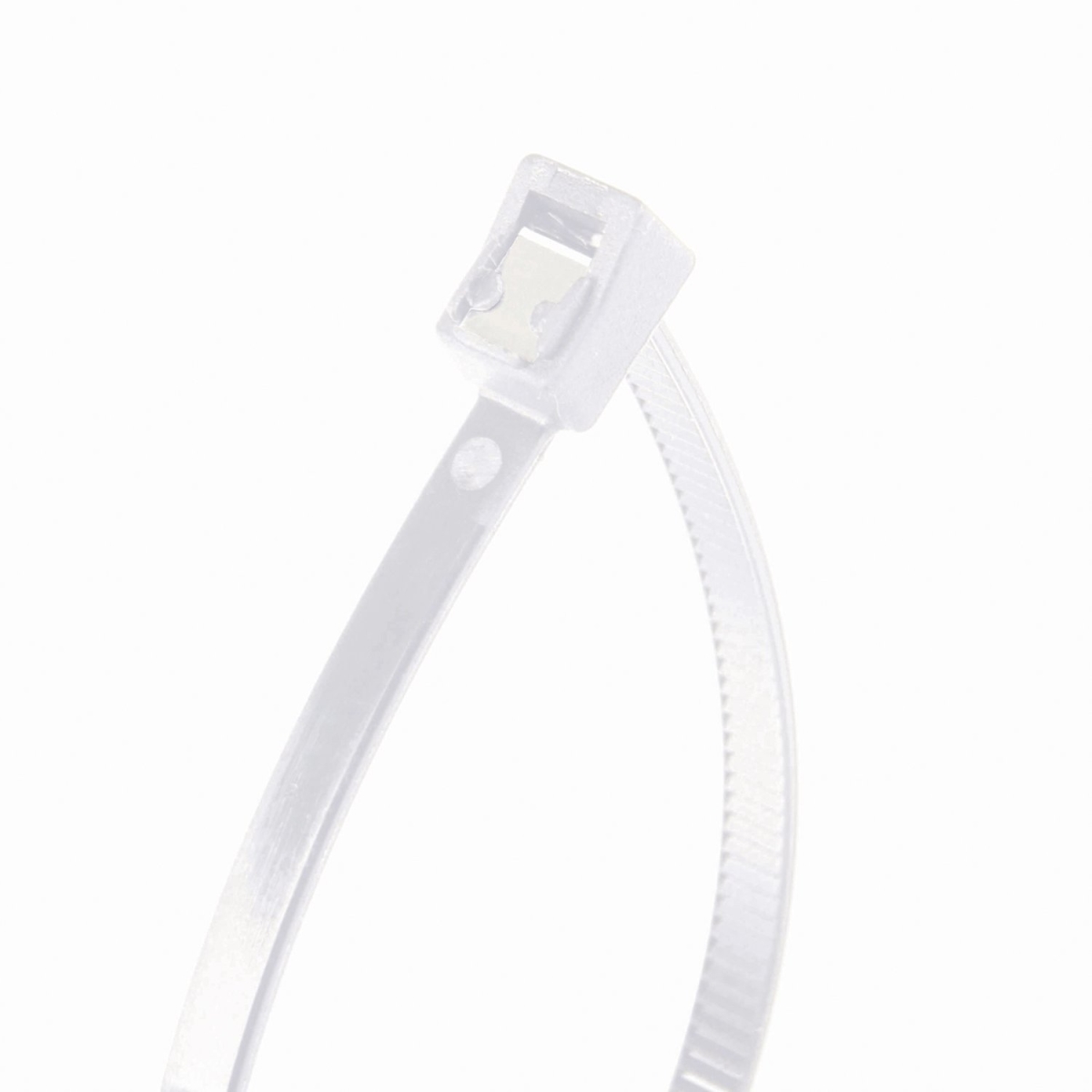 8 in. Nylon Self-Cutting Cable Tie, Natural White - 50 Per Bag