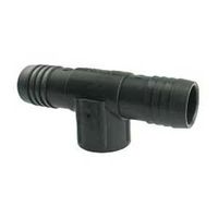 0279364 1 x 1 x 0.5 in. Boshart Combination Hose Reducing Tee, Black - Polyethylene