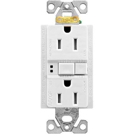 Picture of Cooper Wiring 4636114 125V 15A Receptacle Duplex AF-GF Transmitter, White