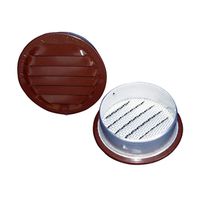 6 in. Louver with Screen Aluminum Round, Brown - 0.3