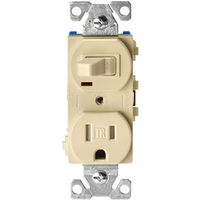 Picture of Cooper Industries 9235664 15A 3-Wire Toggle Combination Switch & Receptacle - Ivory