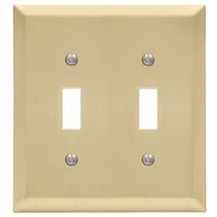 Picture of American Tack & Hardware 4239950 2 Gang Toggle Century Steel Wallplate - Satin Brass