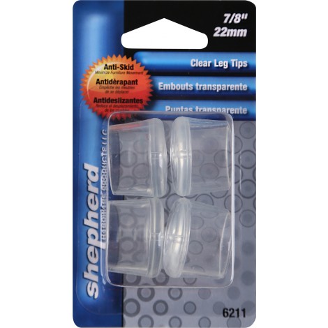 0.875 in. Clear Tip Leg Cap Cover - Pack of 4