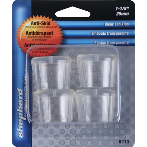 1.125 in. Clear Tip Leg Cap Cover - Pack of 4