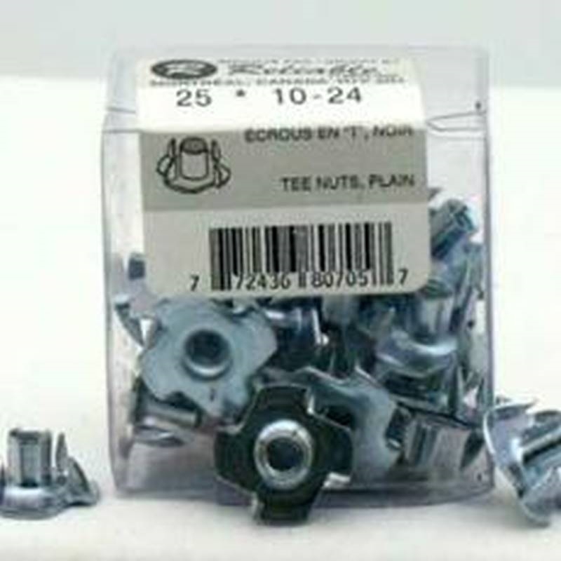 Les Attaches Reliable 3311461 No.10-24 x 0.31 in. Steel 4 Pring T-Nut - 25 Per Pack