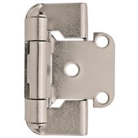 1/2in 13 mm Overlay Self-Closing, Partial Wrap Satin Nickel Hinge - 1 Pair