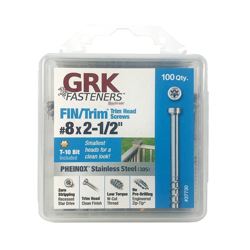 8 x 1.5 in. 305 Stainless Steel Fin & Trim Screw