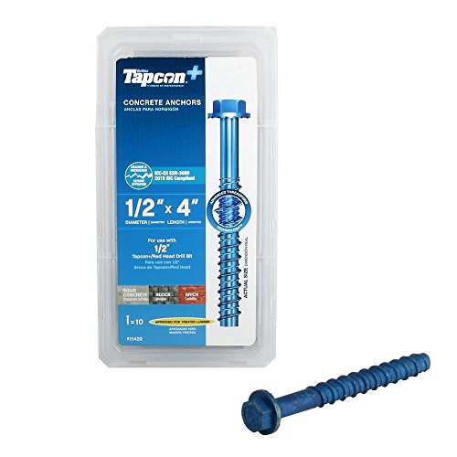 1/2 in. in. X 4 in. L Hex Drive Hex Washer Head High/Low Concrete Screws 75-PK