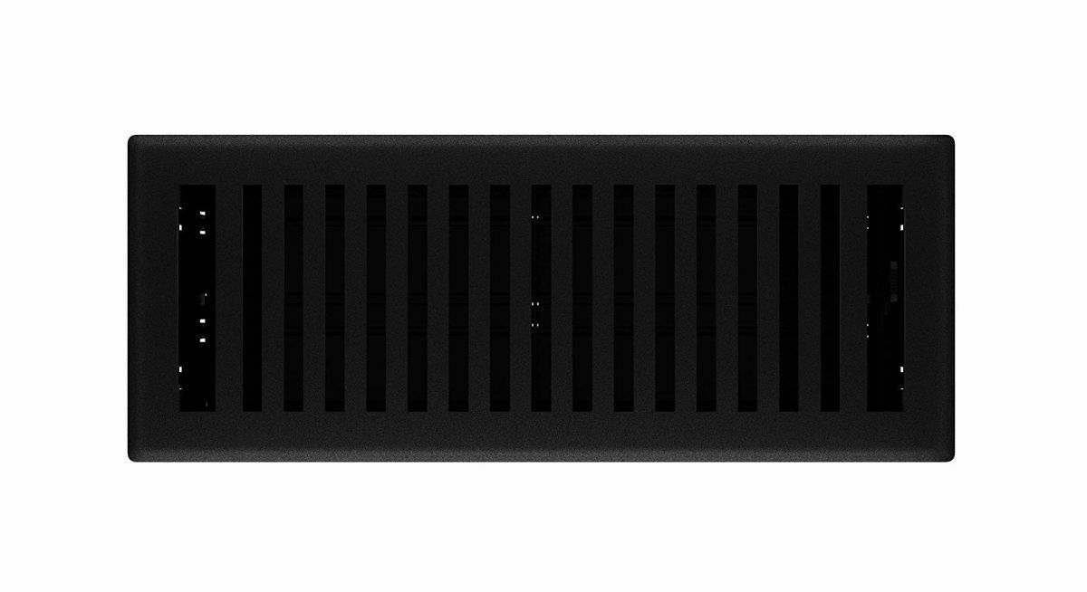 Floor Register, Black Iron - 4 x 12 in.