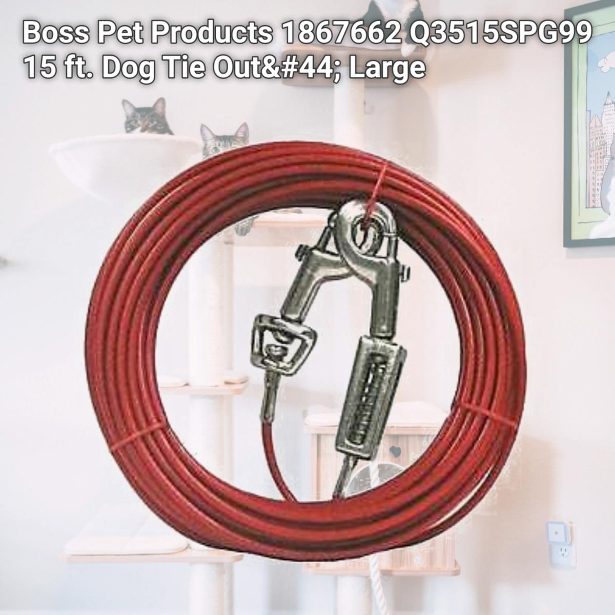 Picture of Boss Pet Products 1867662 Q3515SPG99 15 ft. Dog Tie Out&#44; Large