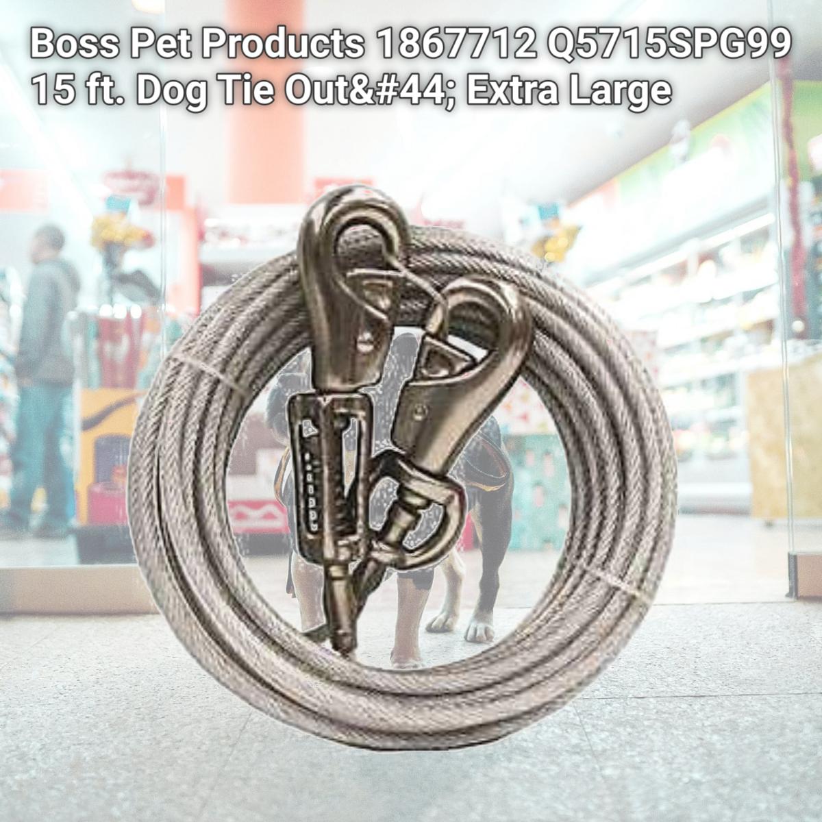 Picture of Boss Pet Products 1867712 Q5715SPG99 15 ft. Dog Tie Out&#44; Extra Large