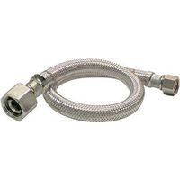 EZ Faucet Supply Tube, 0.375 x 0.50 in. Compression x FIP, 36 in. - Stainless Steel - Chrome Plated