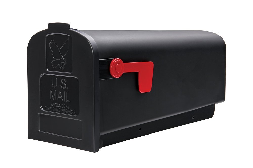 Picture of Solar Group 738757 Rust - Proof Plastic Post Mount Mailbox&#44; Black