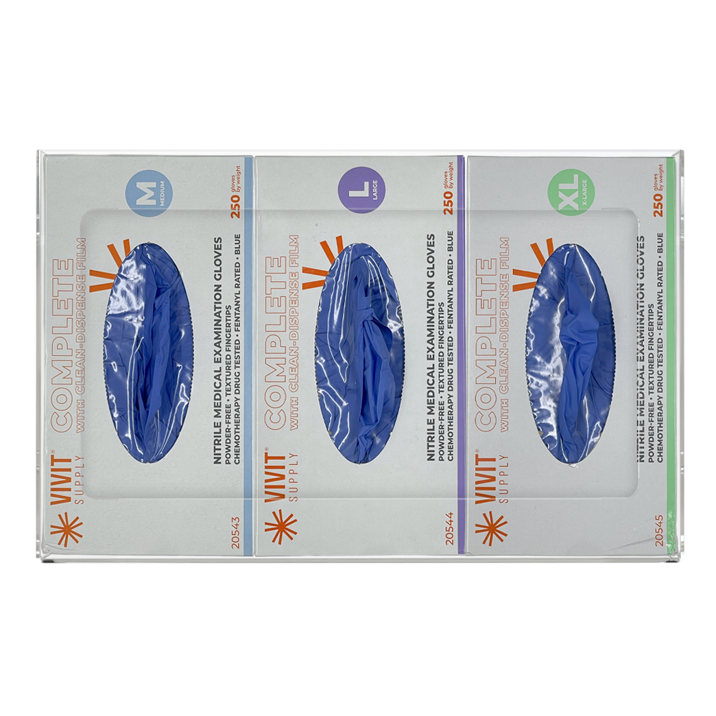 GL30X01CL Triple PETG Glove Dispenser, Clear