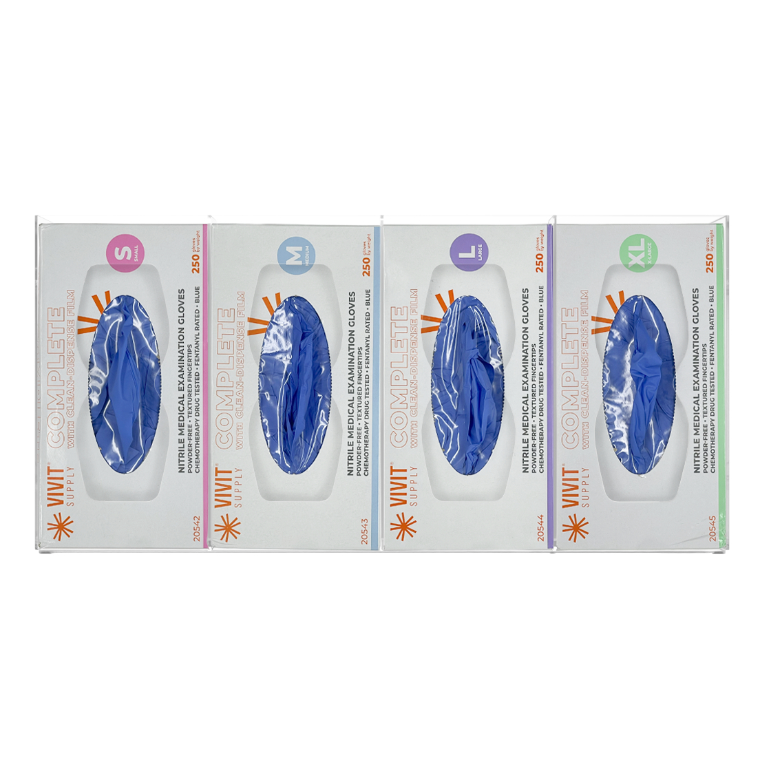 GL41X01CL Quad Divided PETG Glove Dispenser, Clear