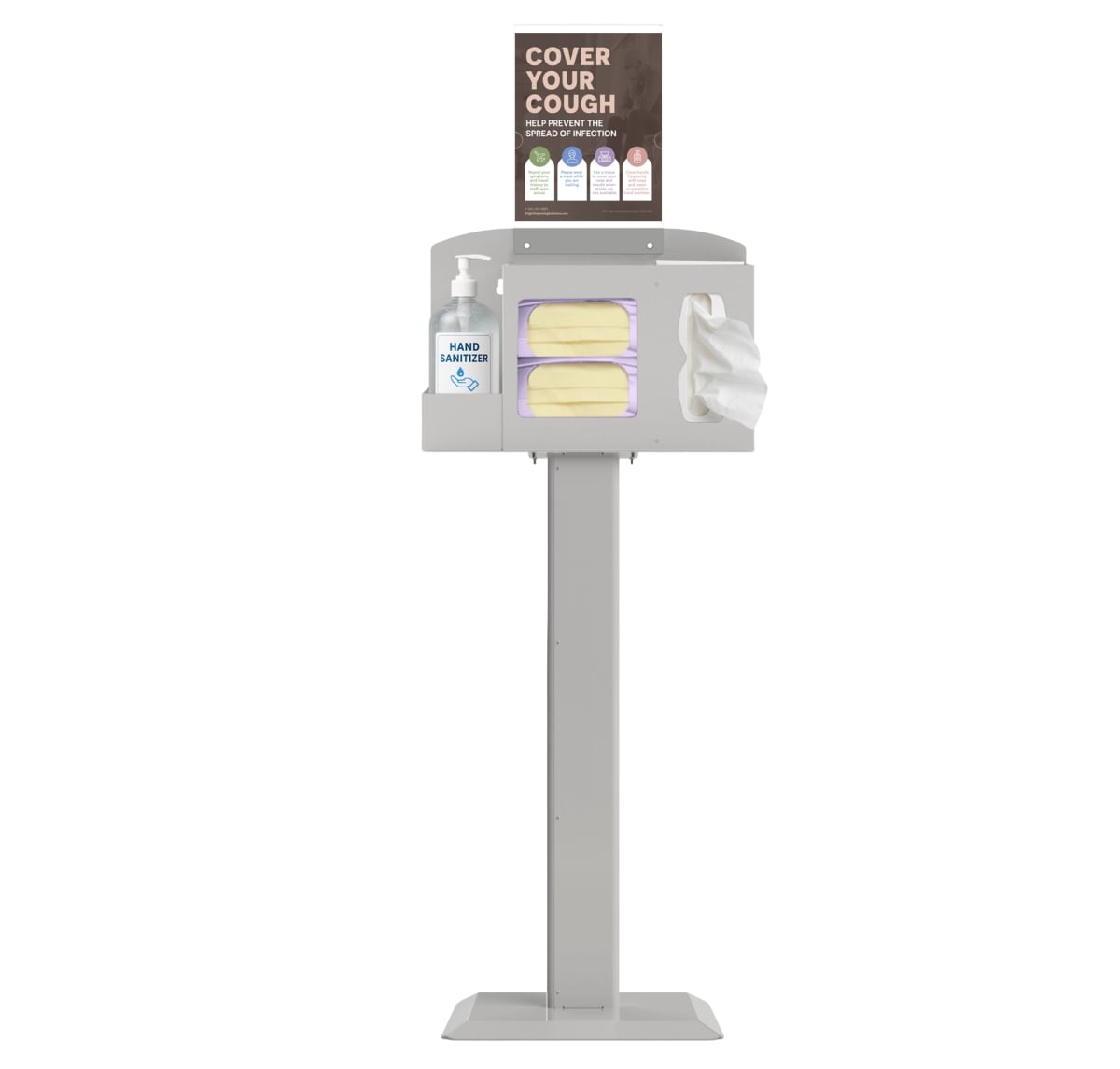 HS10K04BG Steel Hygiene Station Stand Kit, Beige