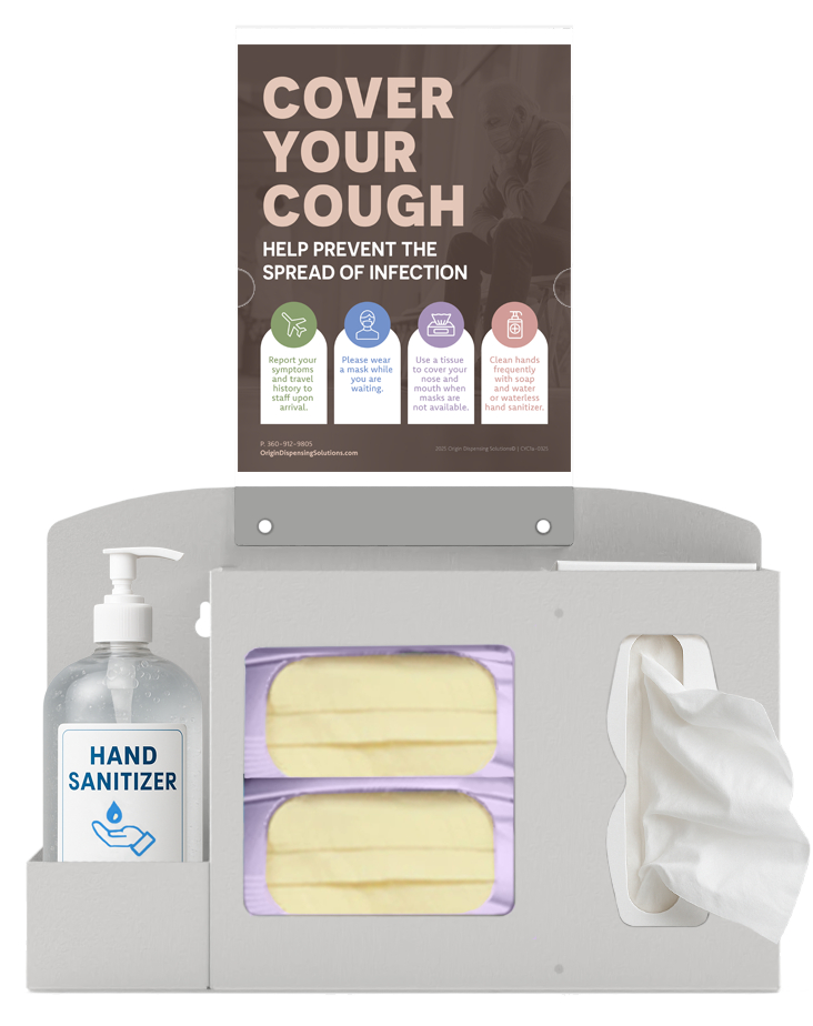 HS10S04BG Steel Hygiene Station Bundle Gel Bottle, Beige
