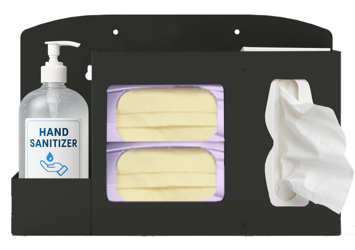 HS10X04BK Steel Hygiene Station Gel Bottle, Black