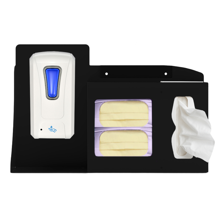 HS20X04BK Steel Hygiene Station Gel Dispenser, Black