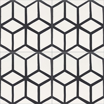 Seadune Cement Tiles, White 01 - Box of 12