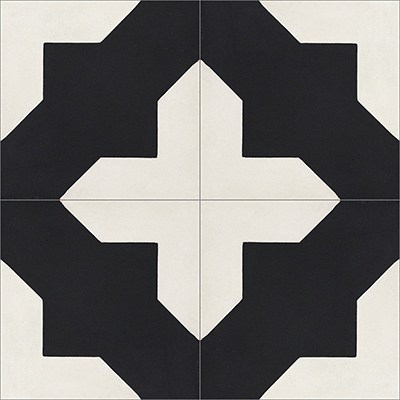 Alhambra Cement Tiles, Black 01 - Box of 12