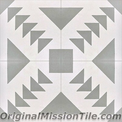 Palace 02 Cement Tiles, Black & White - Box of 12